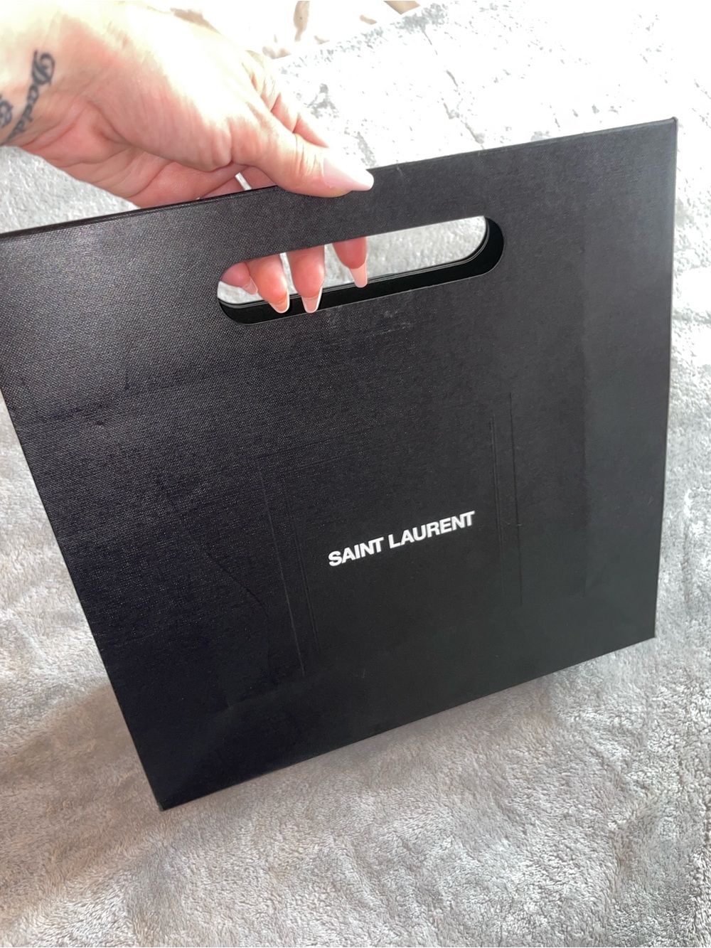 Saint Laurent YSL Black Matte Medium Gift Bag